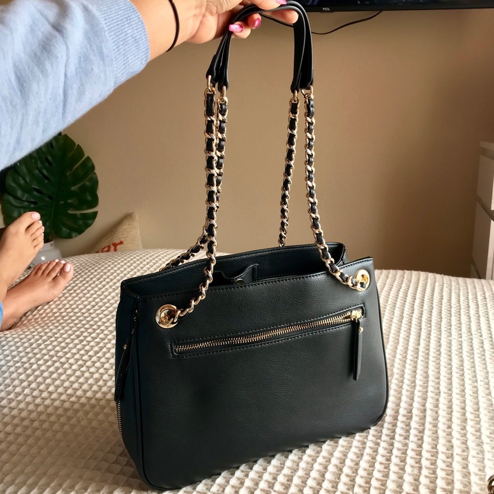 I.N.C. Deliz Chain Shoulder Bag - Black